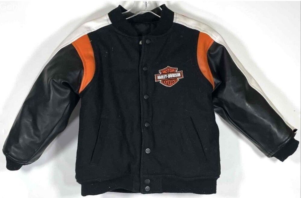 Harley-Davidson Motorcycles Reversible Kids Bomber Jacket Snap Closure Size 7